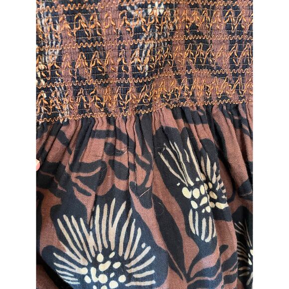 Free People Sweet Nothings Midi Boho Floral Smocked Top Spaghetti Strap Dress XS - Picture 4 of 16